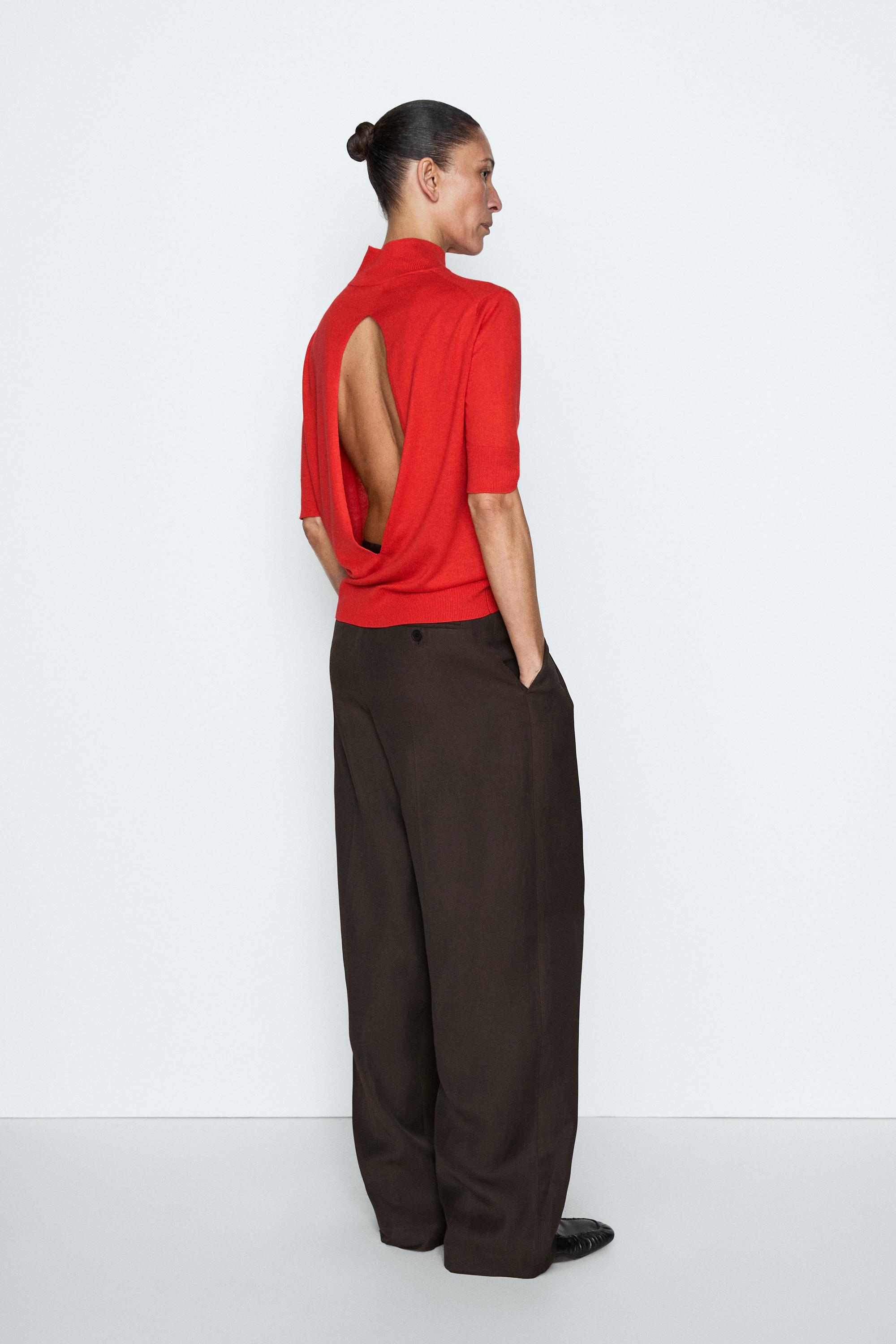 Silk blend knit sweater with back detail - STUDIO